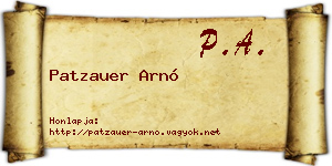 Patzauer Arnó névjegykártya